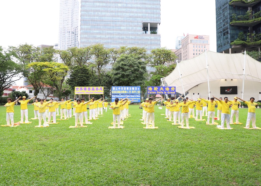 Image for article Singapur: Skupinové cvičení u příležitosti apelu ze dne 25. dubna